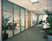 Double glazed partition with blinds